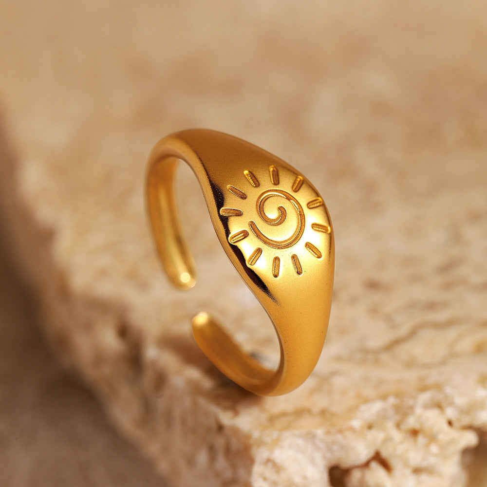Wholesale 18K Gold Plated Stainless Steel Irregular Geometric Ring For Women Stylish Jewelry Accessory Gift
