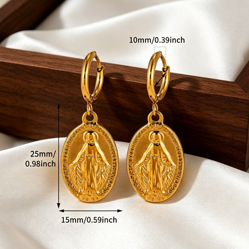 Wholesale Stainless Steel Love Angel Earrings Trendy Fashion Accessory Jewelry