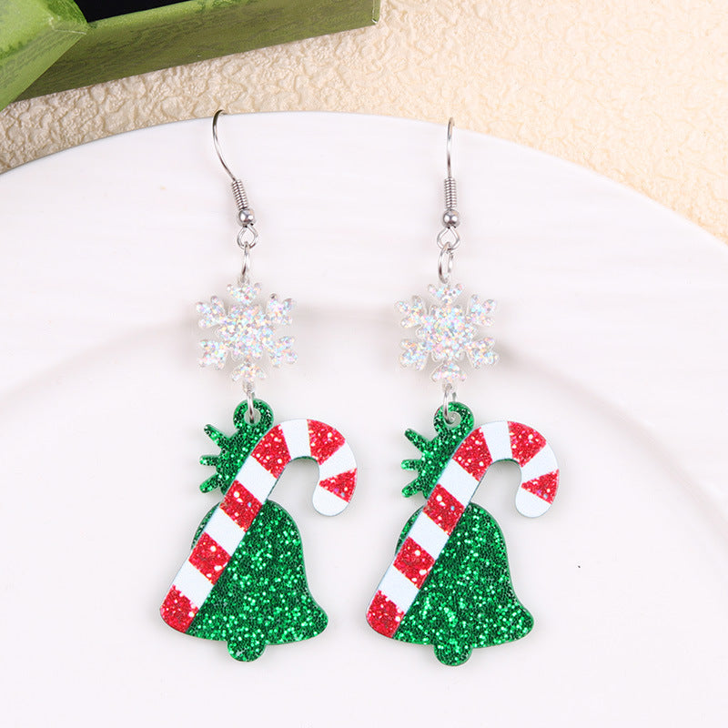 Wholesale Christmas Multicolor Snowman Christmas Tree Acrylic Earrings