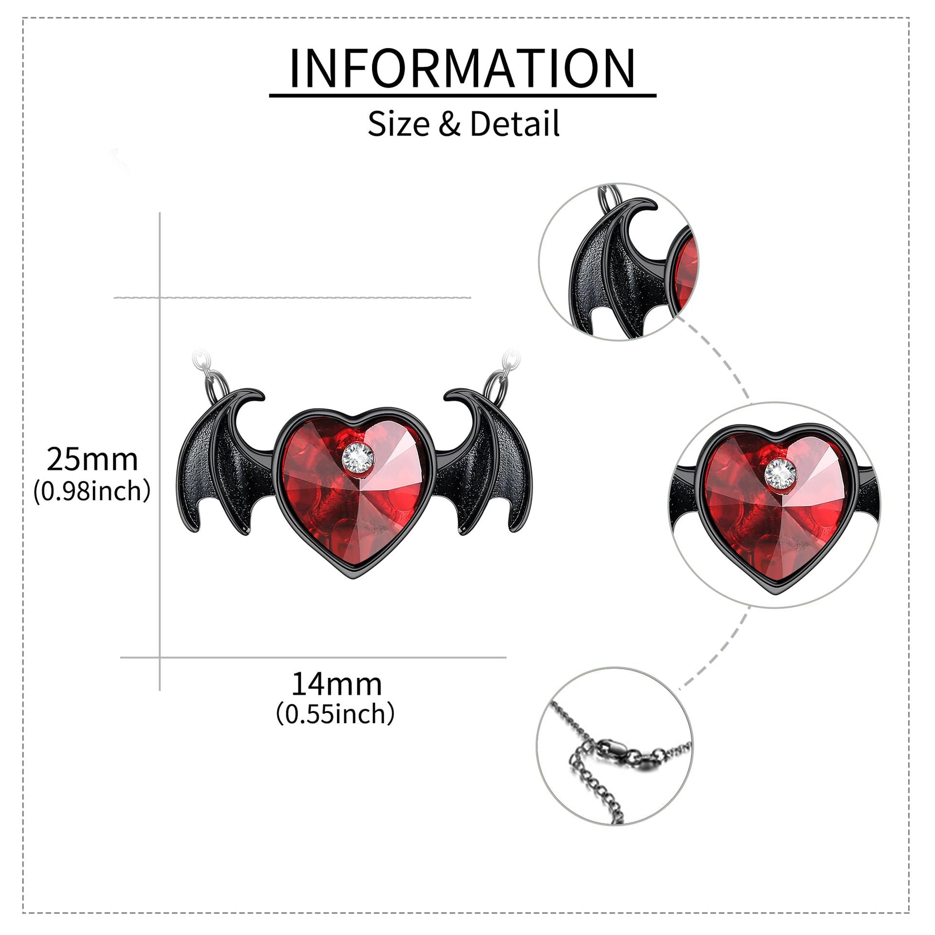 Wholesale Gothic devil wings love pendant  clavicle chain simple necklace