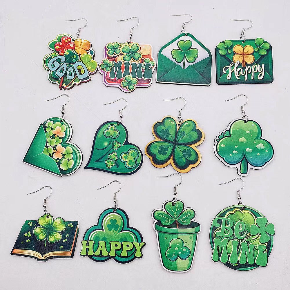 Wholesale St. Patrick's Day Irish Acrylic Earrings