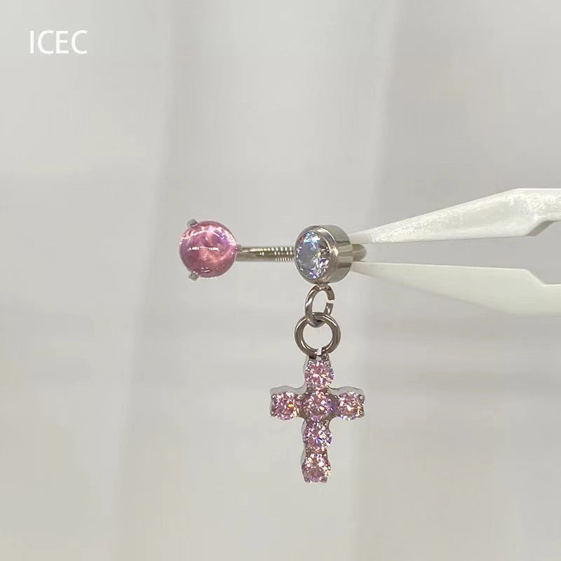 Wholesale  Love Cross Chain Tassel Ear Nail Earrings