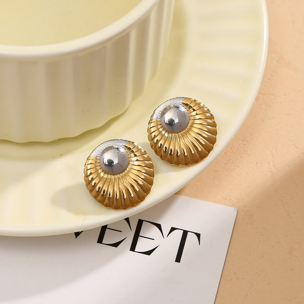 Wholesale  Contrasting Color  Irregular Stainless steel Earrings