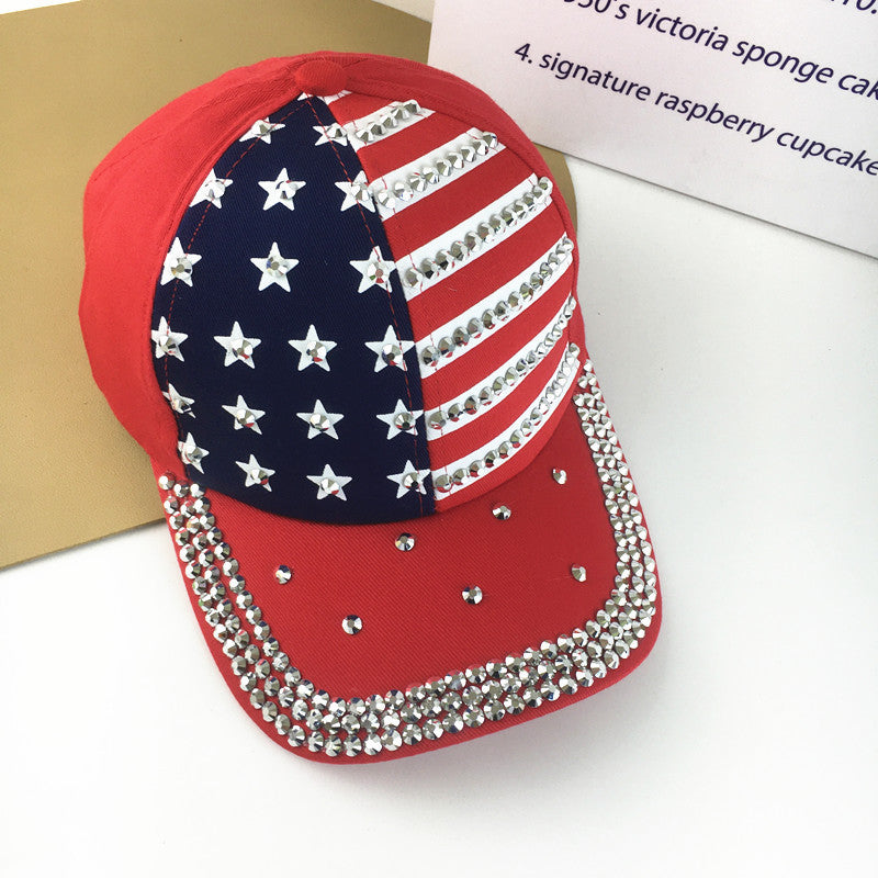 Wholesale Diamond-encrusted Five-pointed Star Printed Baseball Cap