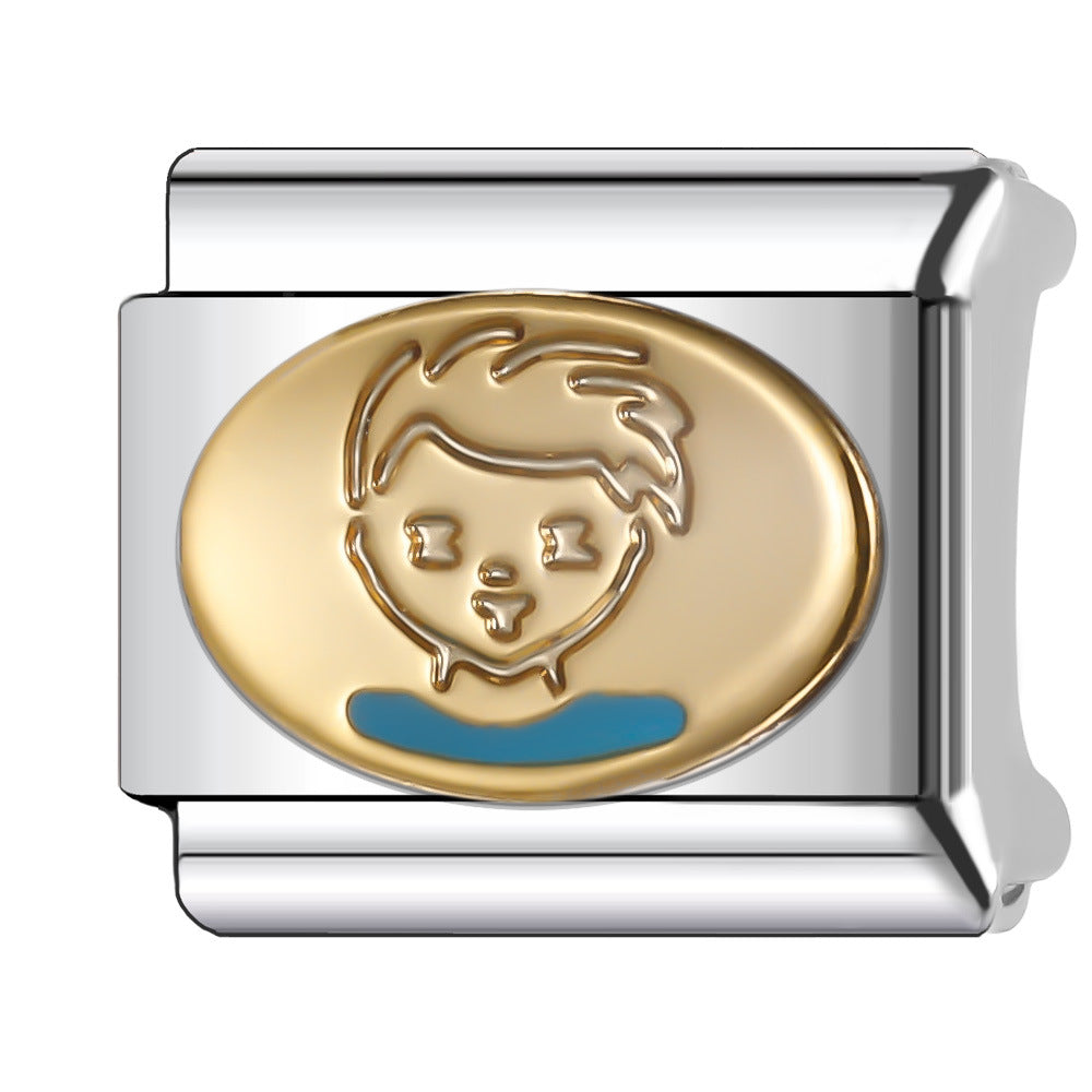 Wholesale Italian Charm Bracelet 9mm DIY Splicing Stainless Steel Creative Pattern Composable Bracelet