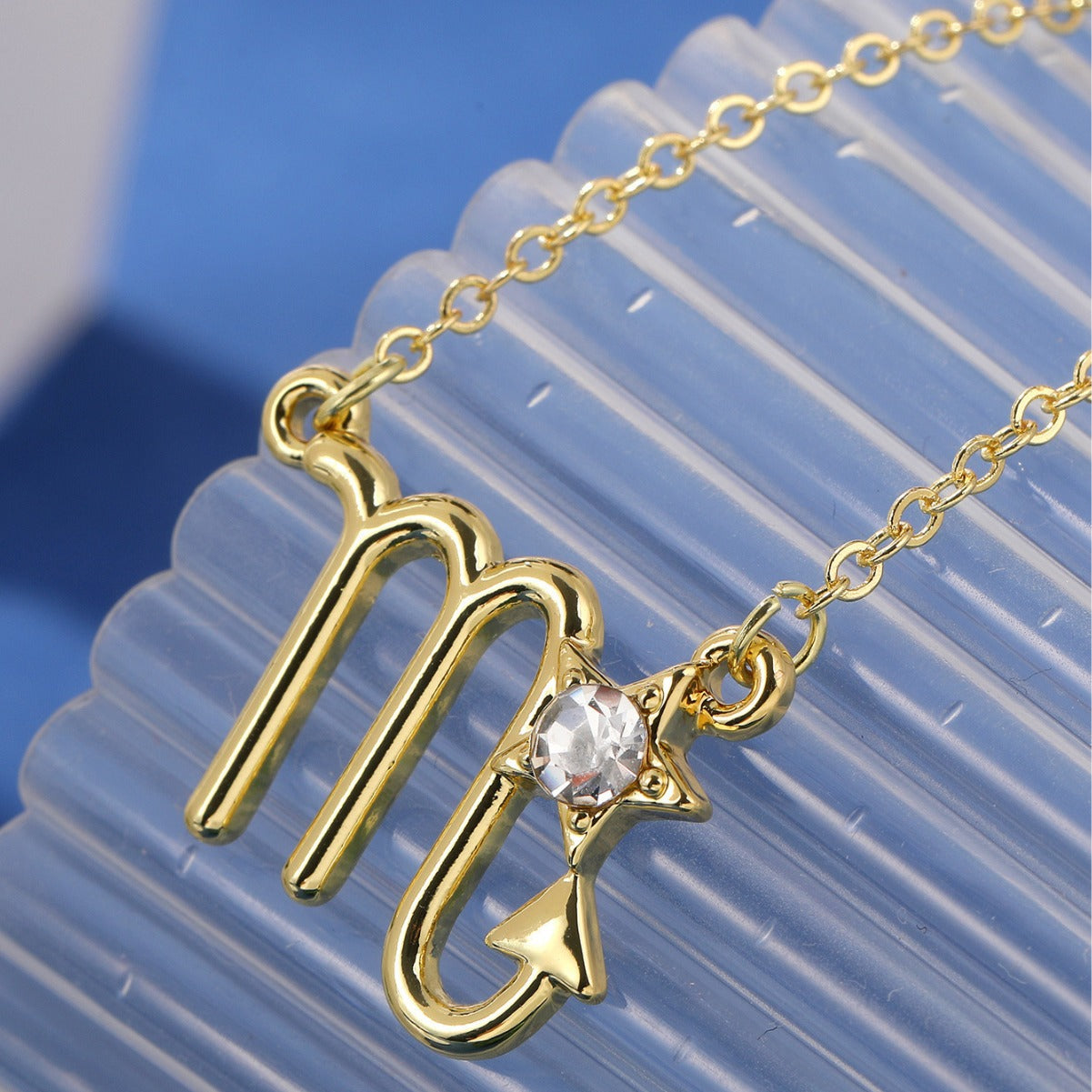 Wholesale 12 constellation necklace  12 constellation alloy diamond rhinestone clavicle chain