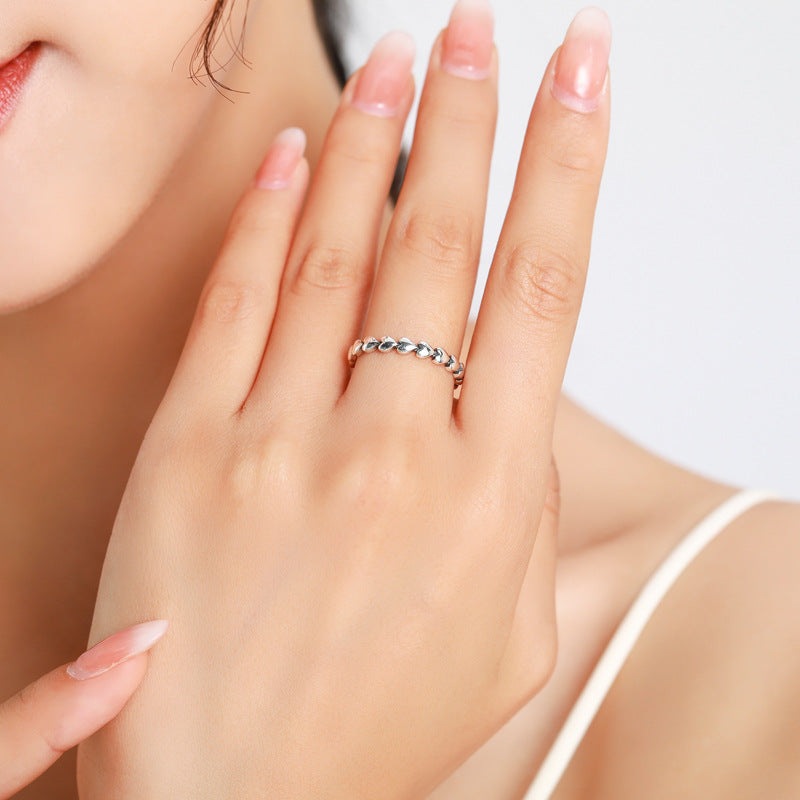 Wholesale s925 Sterling Silver Heart-shaped Love Plain Ring