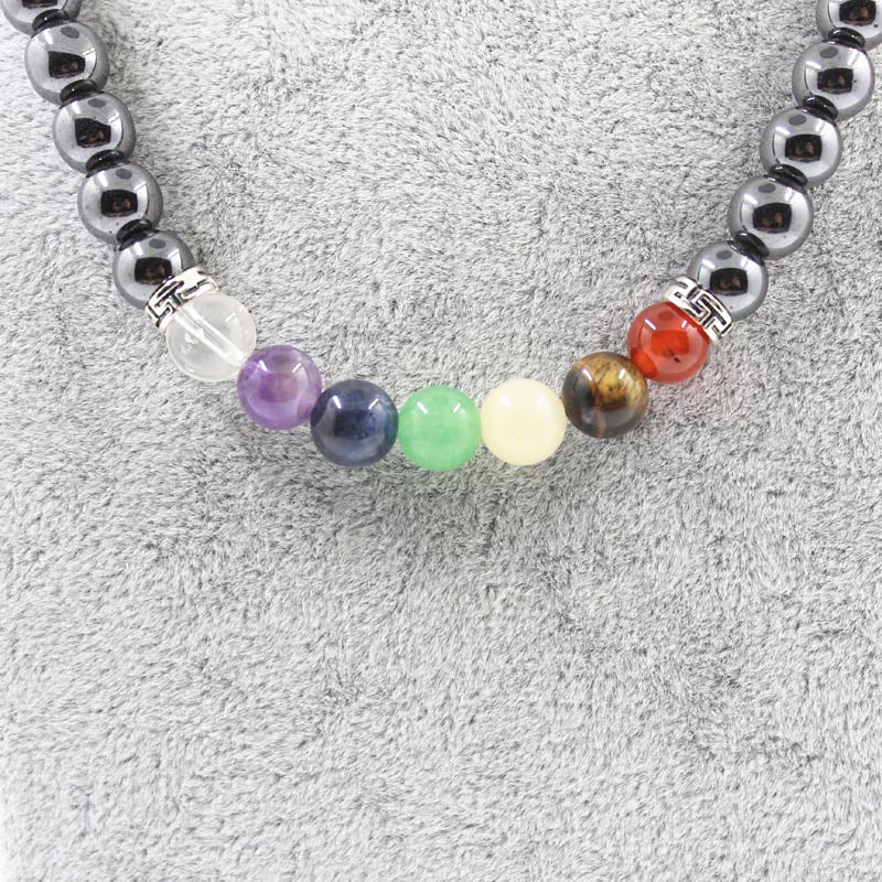 Wholesale 8mm colorful natural stone  volcanic stone beads colorful chain