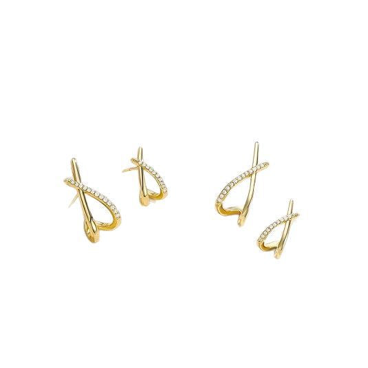 Wholesale Cross Zircon Earrings Gold Plated Sparkle Fashion Jewelry for Gift Boutique Resale