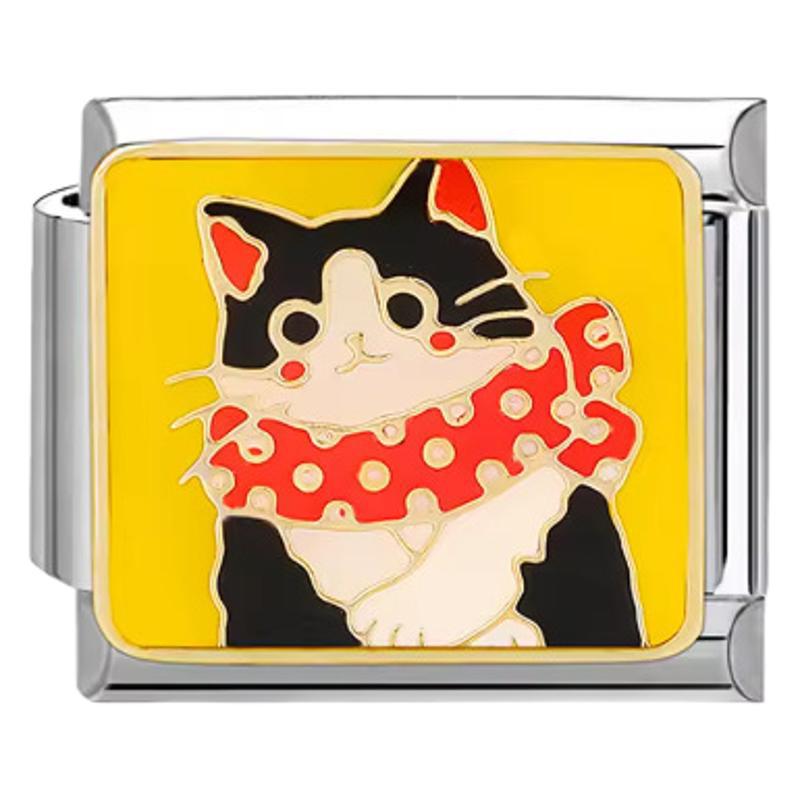 Wholesale Italian Charm Bracelet 9mm DIY Splicing Removable Color Cat Stainless Steel Composable Bracelet