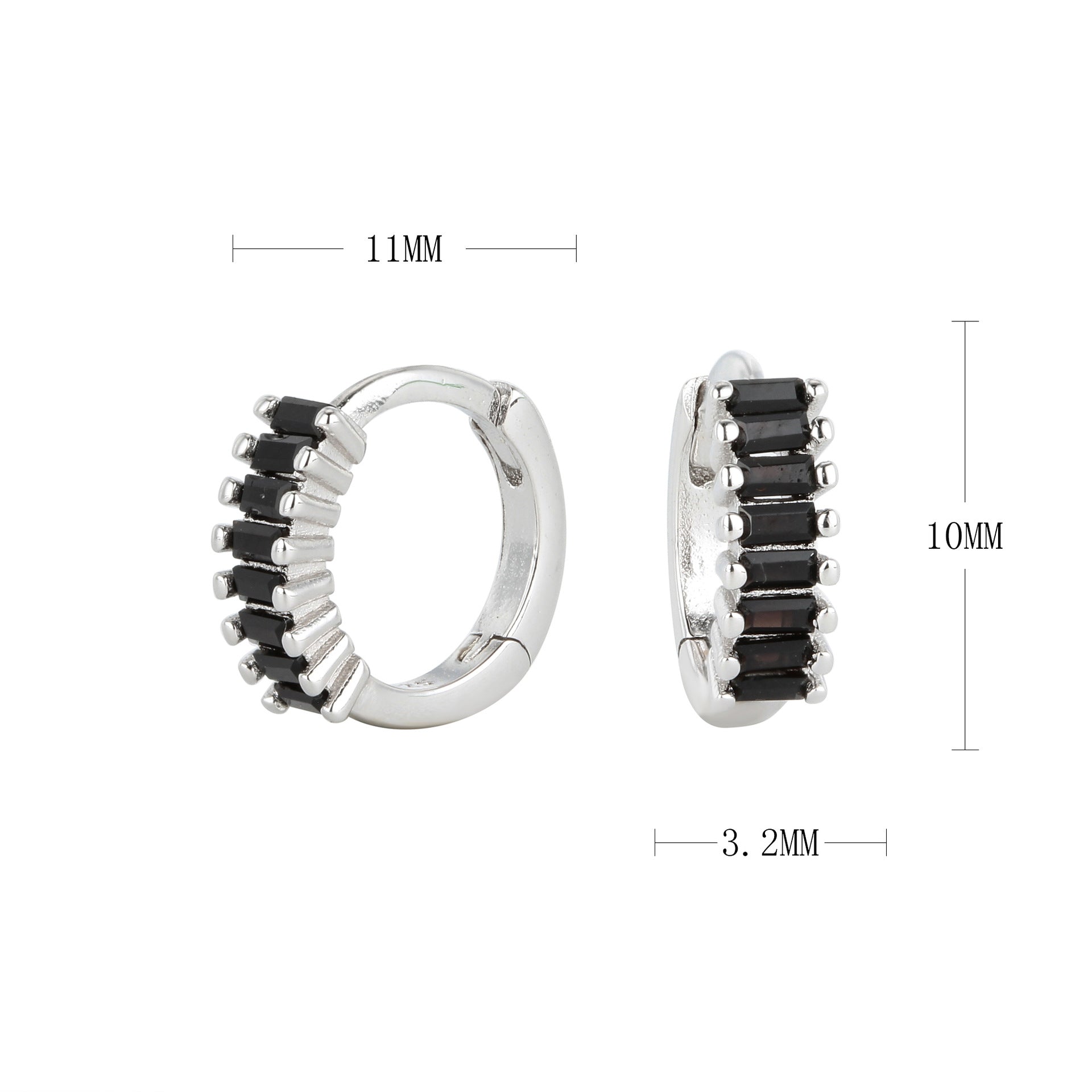 Wholesale S925 Sterling Silver Earrings Round Zircon Earrings Ear Clips ACC-ES-HRB001