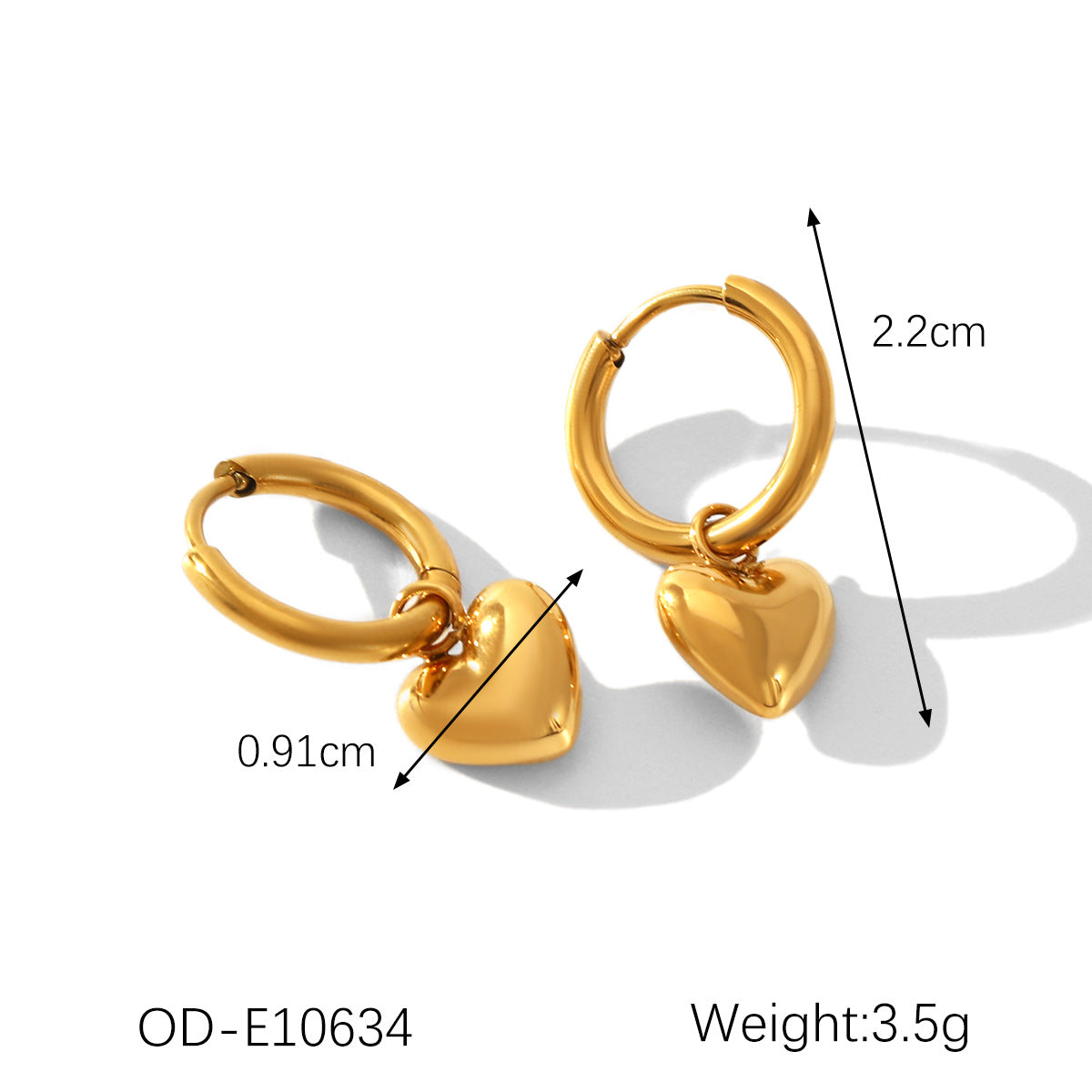 Wholesale  Love Pendant Stainless Steel Earrings Light Luxury Minimalist All-match Color-free Loop Earrings