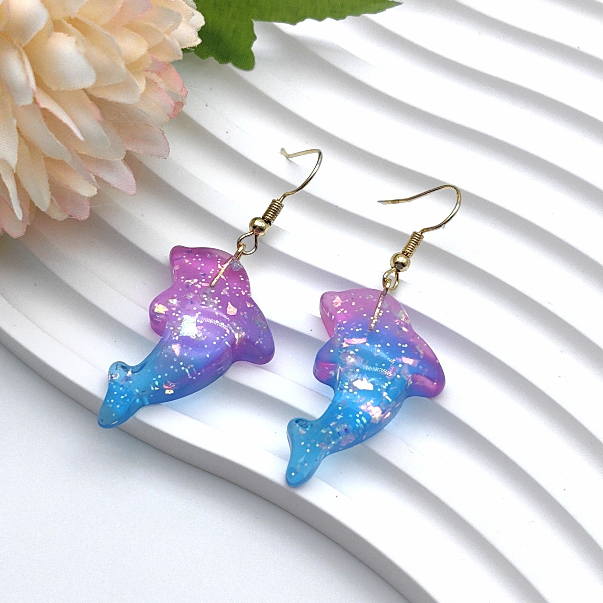 Wholesale Summer Resin Dolphin Fish Starfish Shell Earrings ACC-ES-Xizhao017