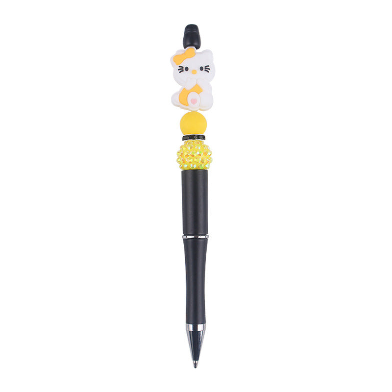 Wholesale  cartoon  cat silicone small gum beaded pen