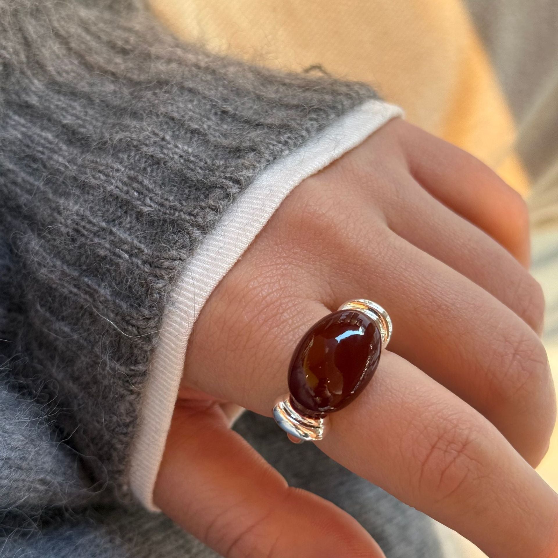 Wholesale Oval Drip Oil Finish Ring Trendy Fashion Accessory for Everyday Wear and Gift
