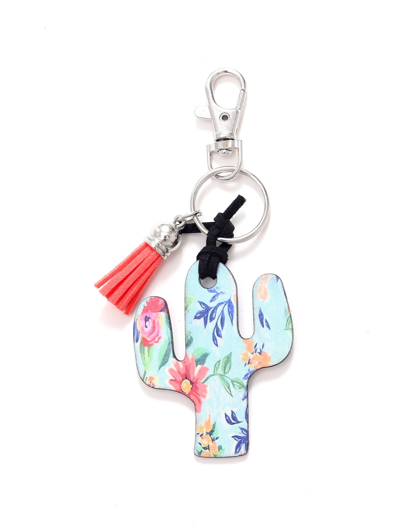 Wholesale Wooden Cactus Keychain Leopard Flower Rainbow Sunflower Keychains