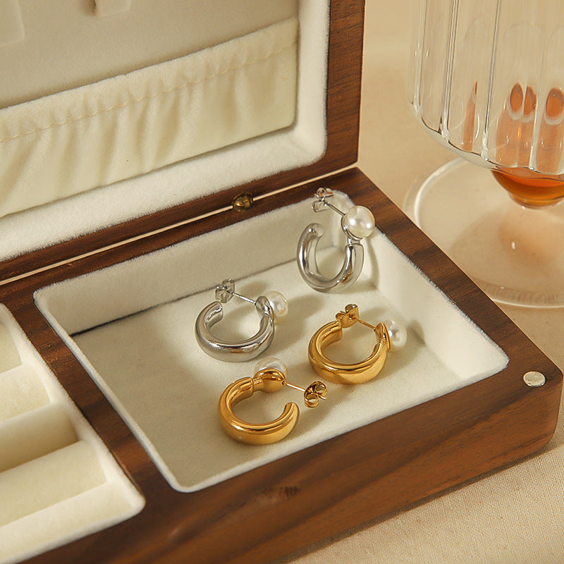 Wholesale C Shape Stainless Steel Earrings ACC-ES-LiQuan007