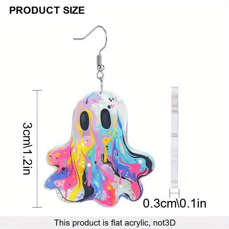Wholesale Colorful Halloween Ghost Acrylic Earrings