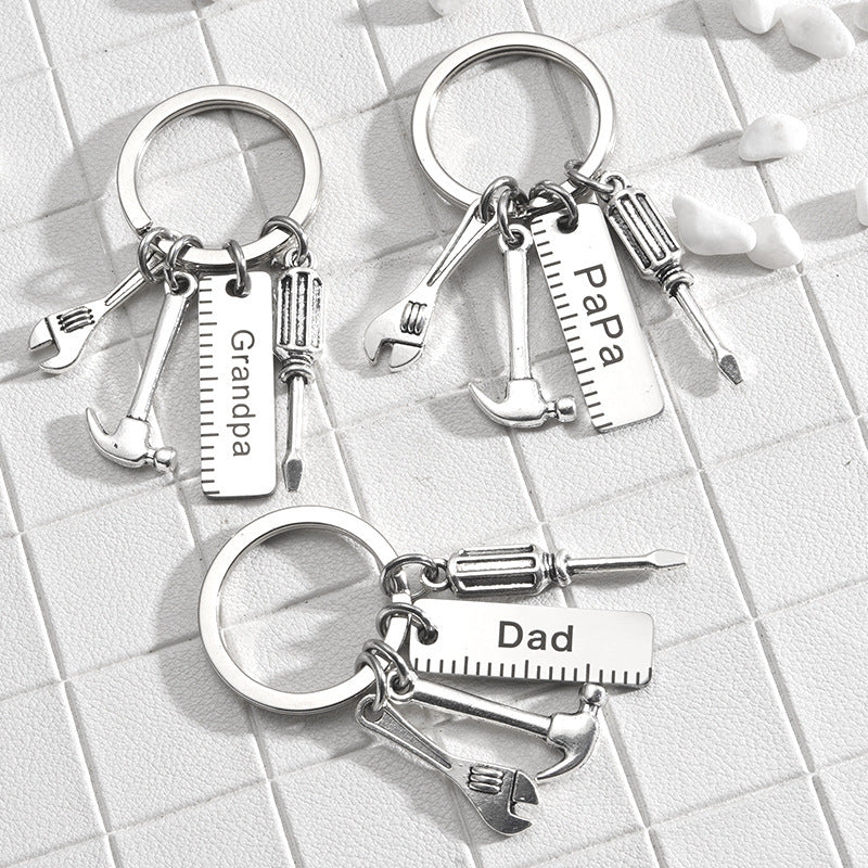 Wholesale Father's Day Gift Stainless Steel Lettering Keychain