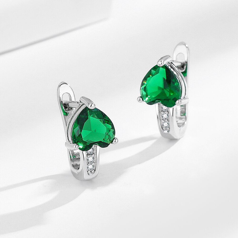 Wholesale heart shaped zircon British style earrings