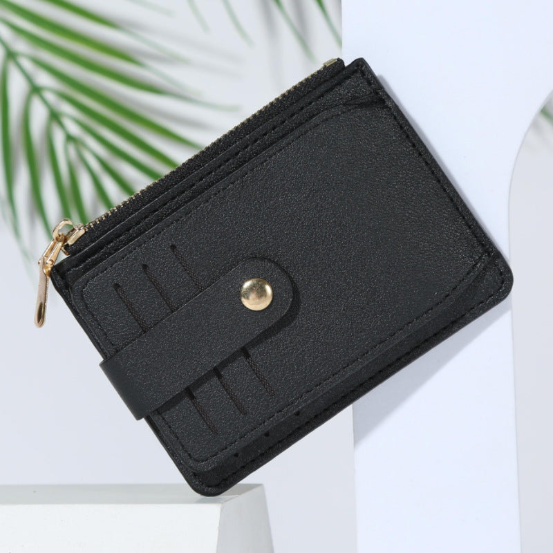 Wholesale PU Zipper Multi Slot Card Wallet Candy Color Everyday Fashion Accessory