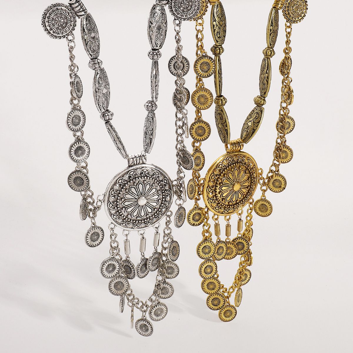 Wholesale Retro Geometric Tassel Necklace Bohemian Personalized Clavicle Chain