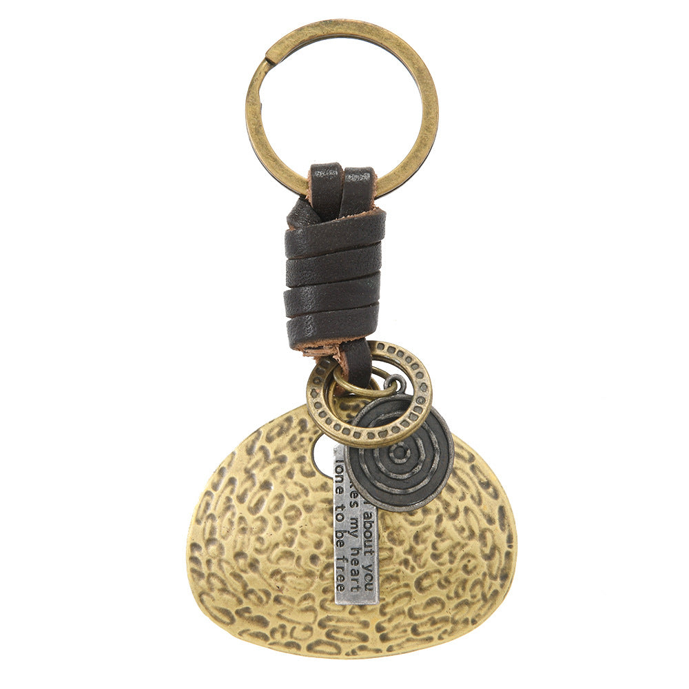 Wholesale Alloy Bronze Ginkgo Leaf Zodiac Pattern Keychains