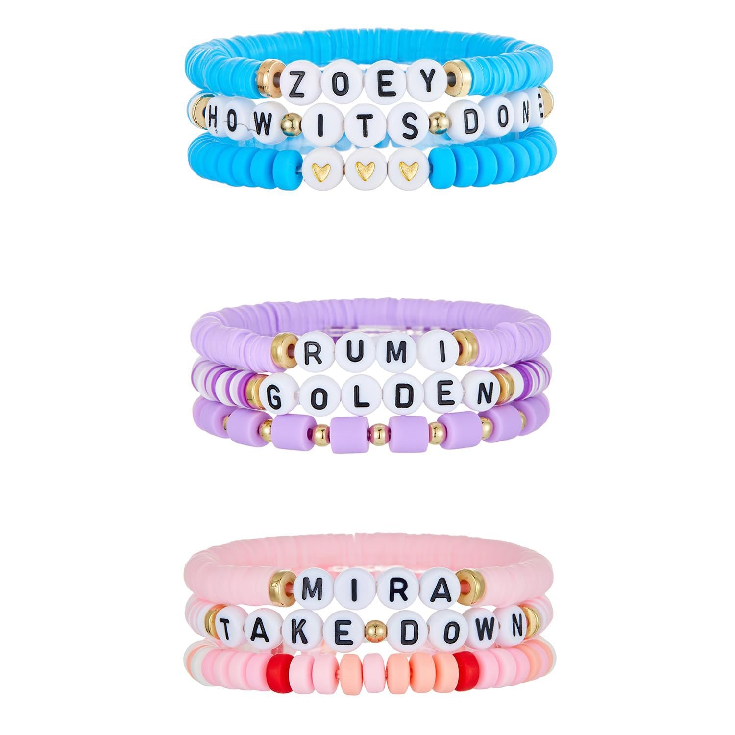 Wholesale Anime alloy polymer clay letter necklace bracelet set