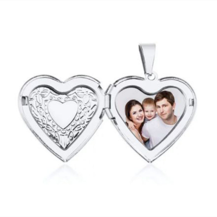 Wholesale Golden Heart Frame Photo Necklace Pendant - Stainless Steel Jewelry Accessory for Couples