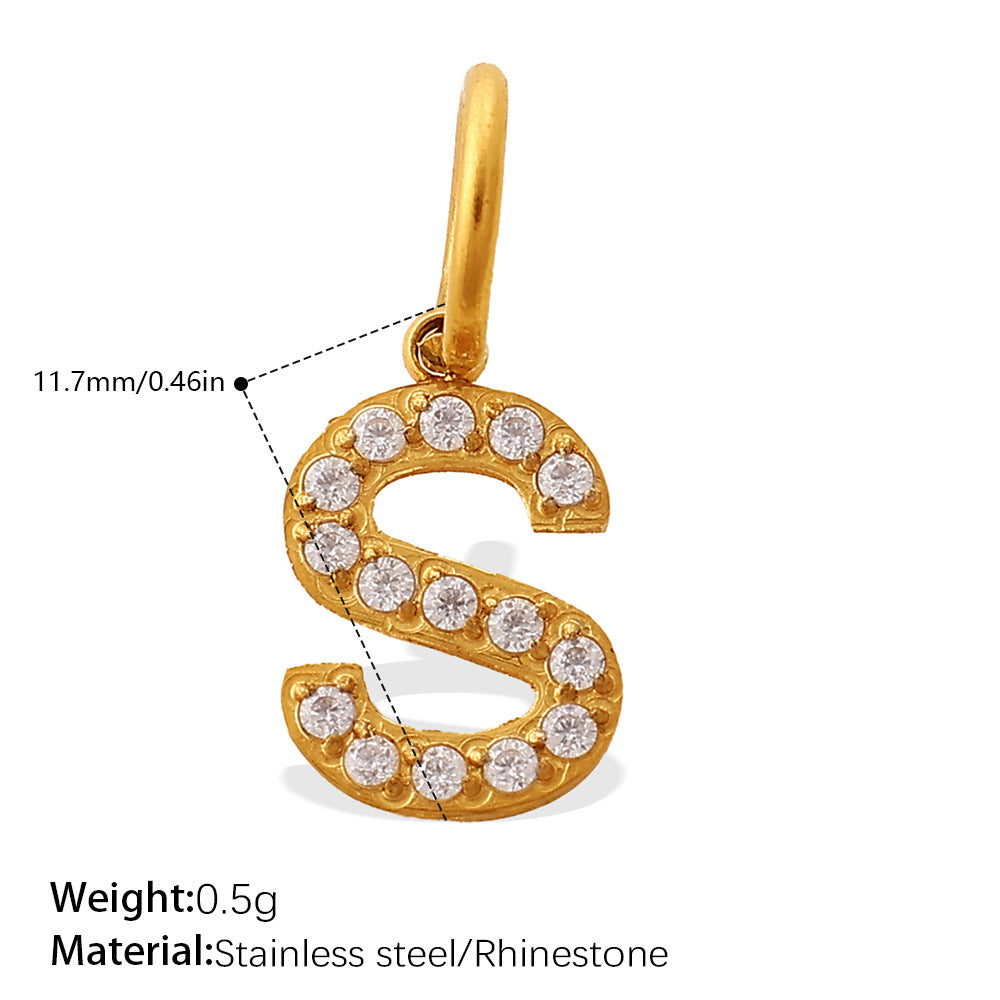 Wholesale Diamond-Encrusted 26 English Letter Charms for Jewelry