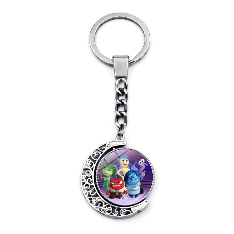 Wholesale Cartoon Double-sided Rotating Zinc Alloy Glass Keychains ACCVIP-KC-JiaYun002