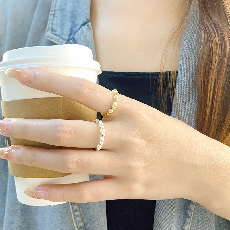 Wholesale S925 Sterling Silver Creative Elastic Band  Geometry Shape Rings