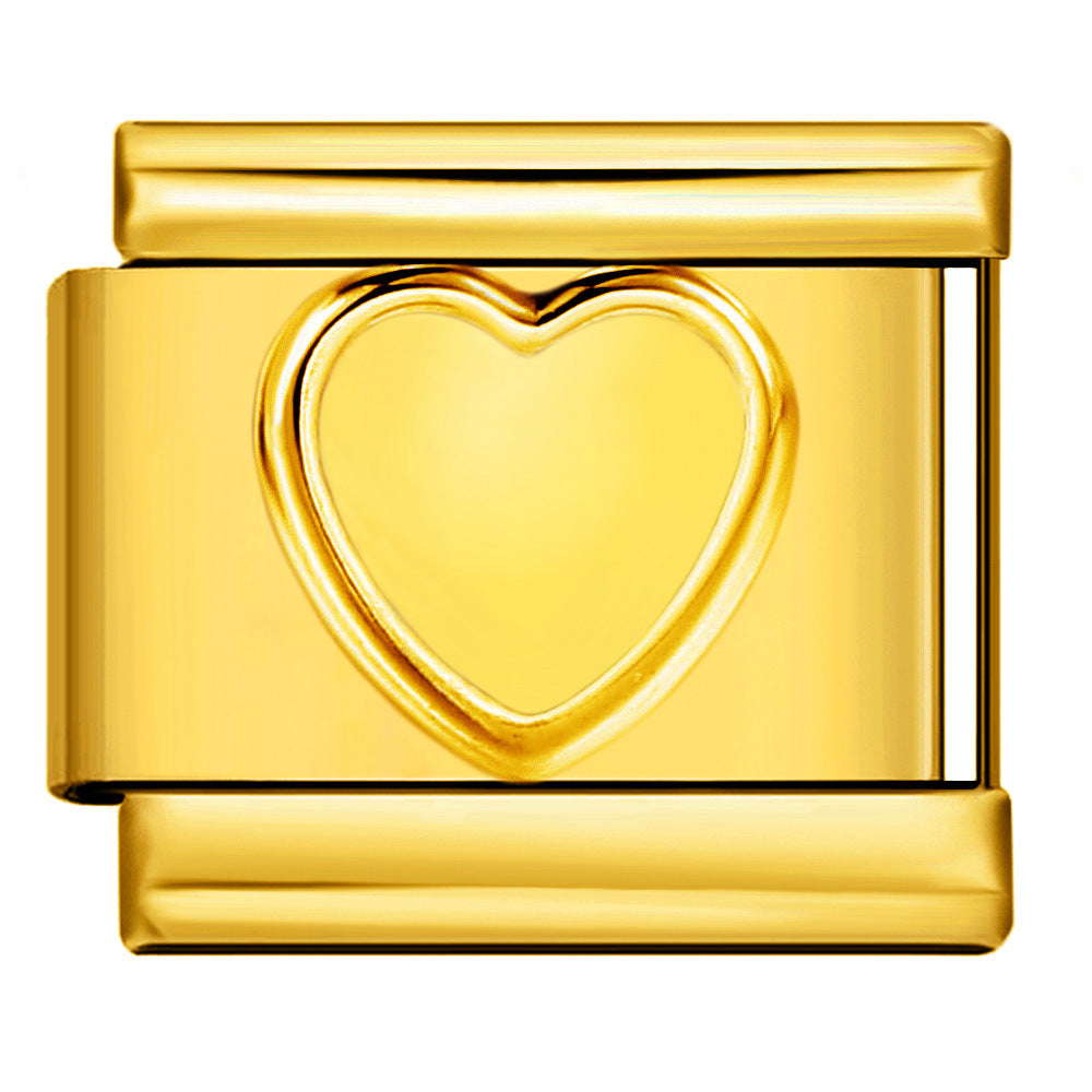 Wholesale Italian Charm Bracelet 9mm DIY Splicing Colored Oil-Drip Petals Stainless Steel Composable Bracelet