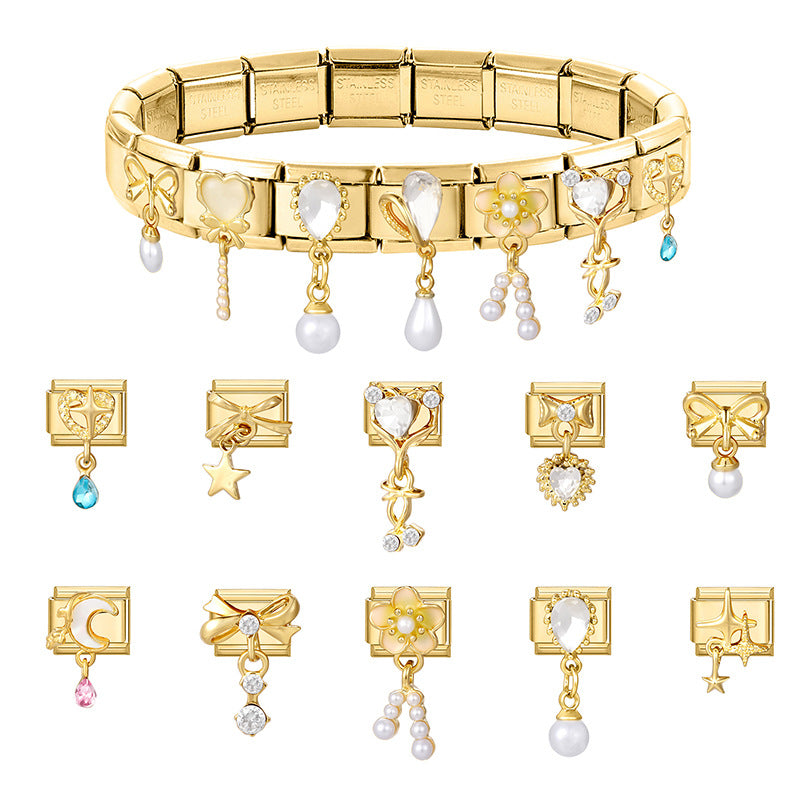 Wholesale 9mm Italian Charm Starter Bracelets DIY Pendant Style Stainless Steel Composable Bracelet