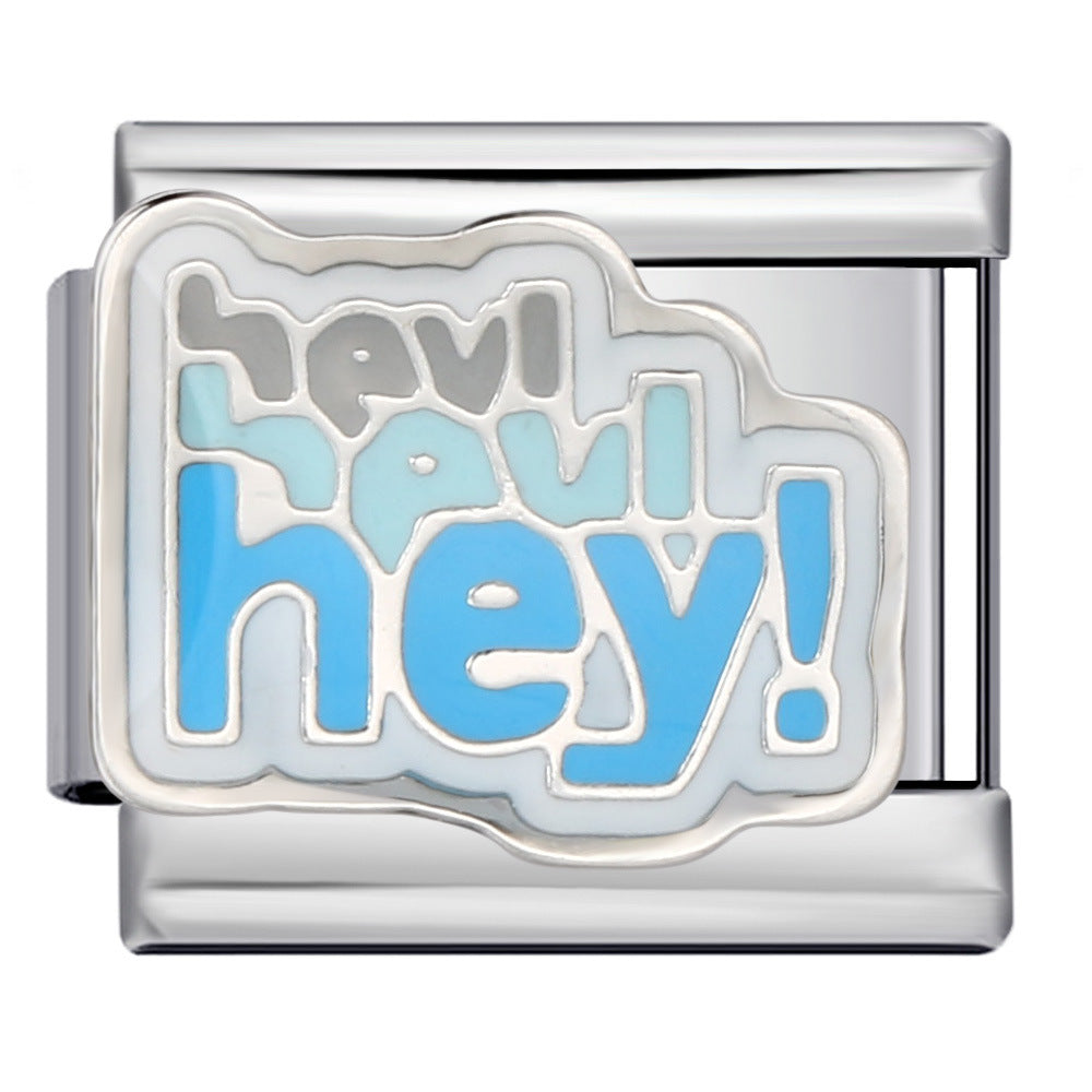 Wholesale Italian Module Bracelet Titanium Steel Welding Oil Dropping DIY Charms