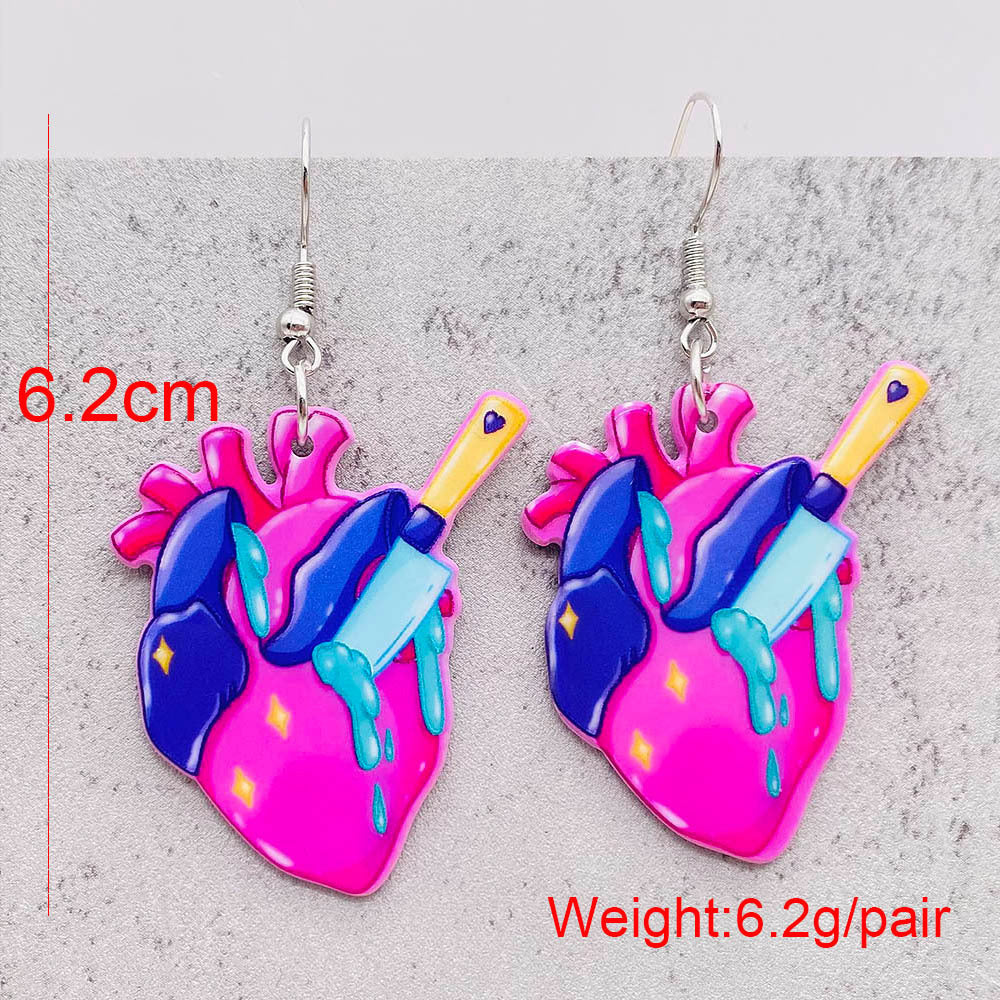 Wholesale  blood print acrylic earrings