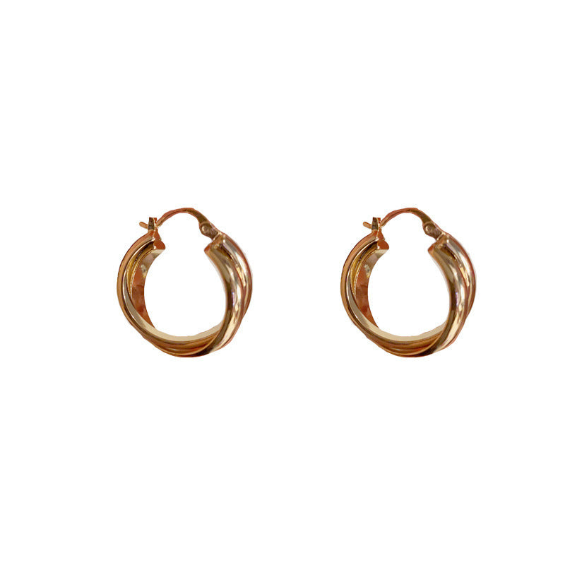 Wholesale Retro  Luxury Golden Glossy  Hoop Earrings