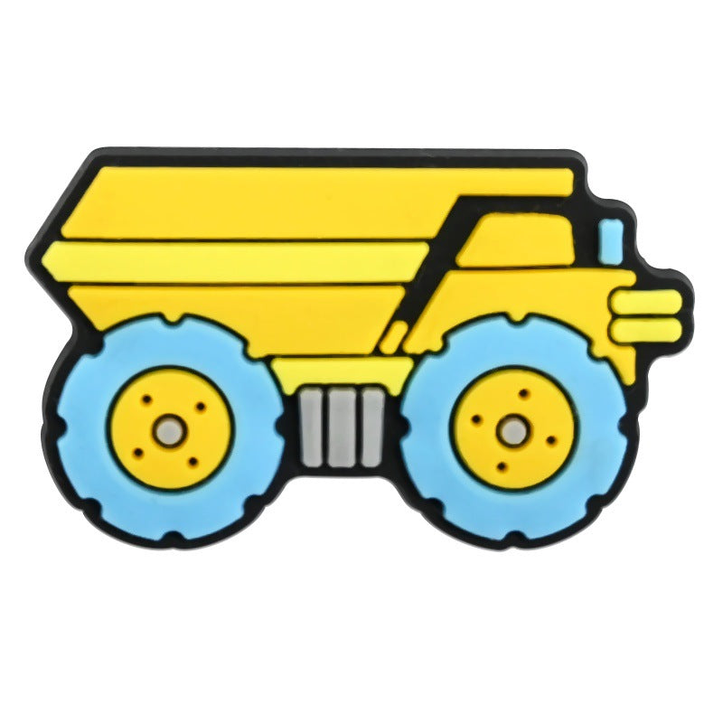 Wholesale Random 100pcs Cartoon construction  PVC Soft Rubber Shoe Buckle Decoration