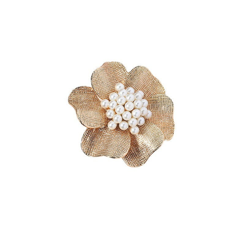 Wholesale Vintage Metal Alloy Pearl Flower Open Rings ACC-RS-KaiQing003