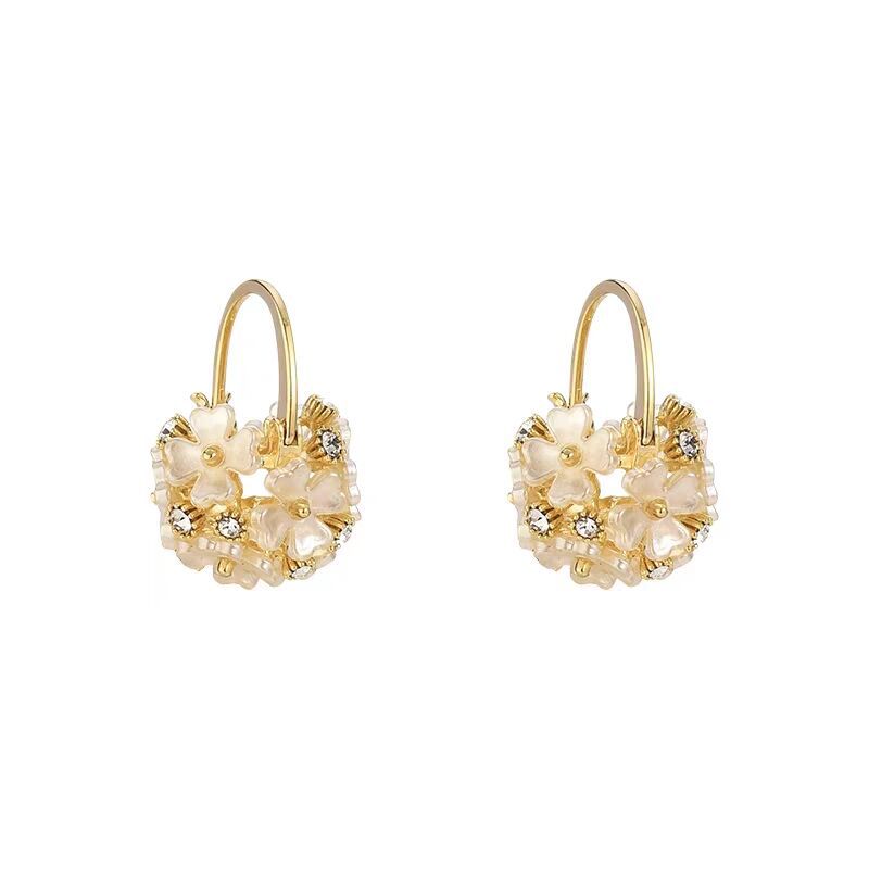 Wholesale Forest Style Flower Diamond Ball Earrings ACC-ES-Qiyou005