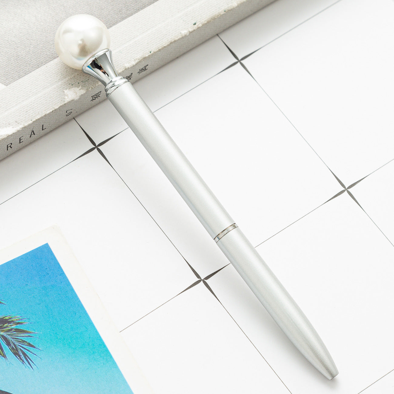 Wholesale  Pearl ballpoint pen candy color metal pen