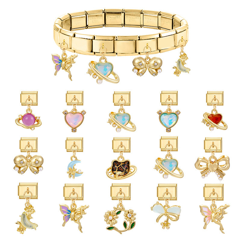 Wholesale 9mm Italian Charm Starter Bracelets DIY Pendant Stainless Steel Composable Bracelet