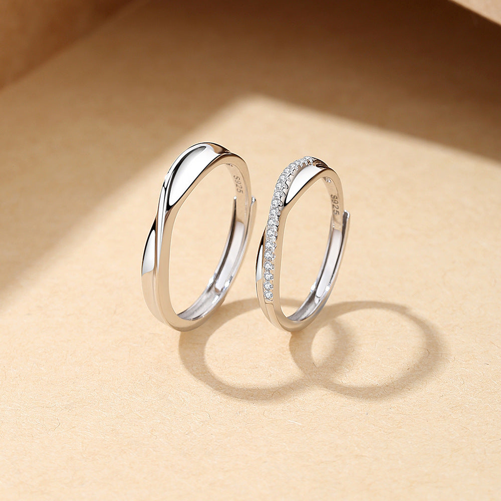 Wholesale 925 silver full diamond flash zircon light luxury plain ring