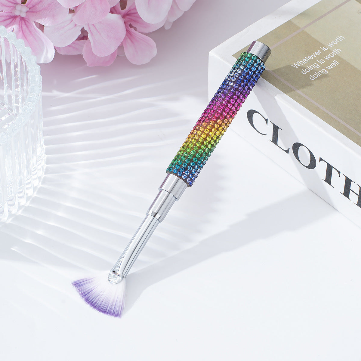 Wholesale model of diamond nail art pen with fan-shaped brush