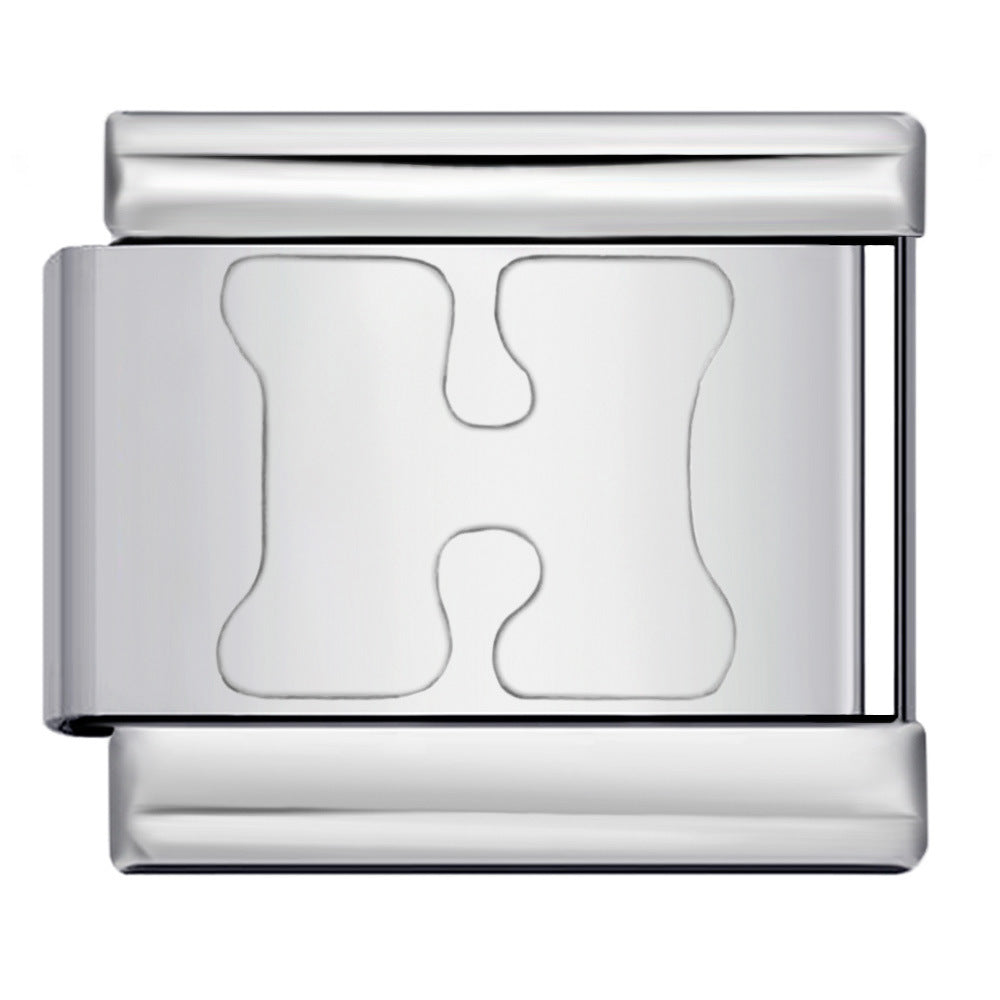 Wholesale Italian Charm Bracelet 9mm DIY Splicing Removable English Letters Stainless Steel Composable Bracelet