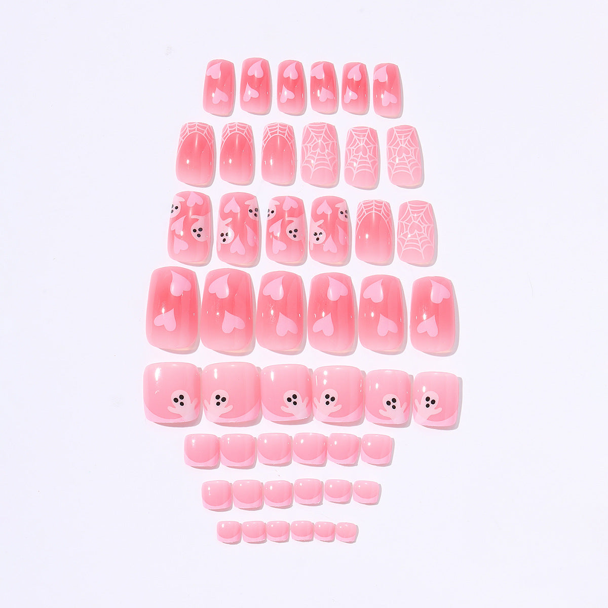 Wholesale 24 Pieces/  box  Heart web Nails Kits Nail Stickers