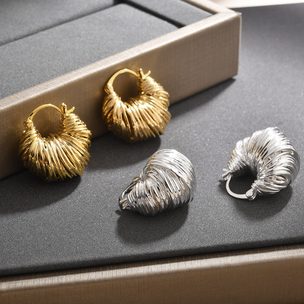 Wholesale  Light Luxury Wrap Line Thread Ear Buckle  Earrings