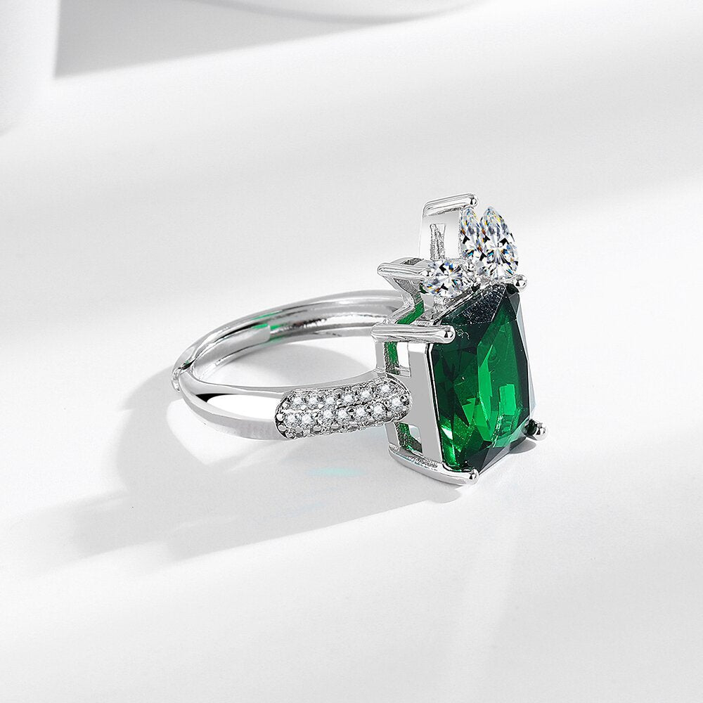 Wholesale Simulated Emerald Crystal Rings