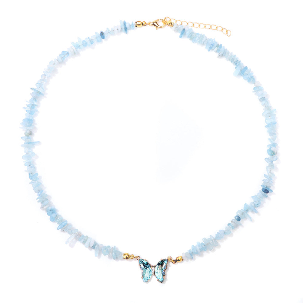 Wholesale Agate Bead Necklace with Artificial Crystal Pendant,  Geometric Handmade Jewelry Accessory for Women Everyday Wear