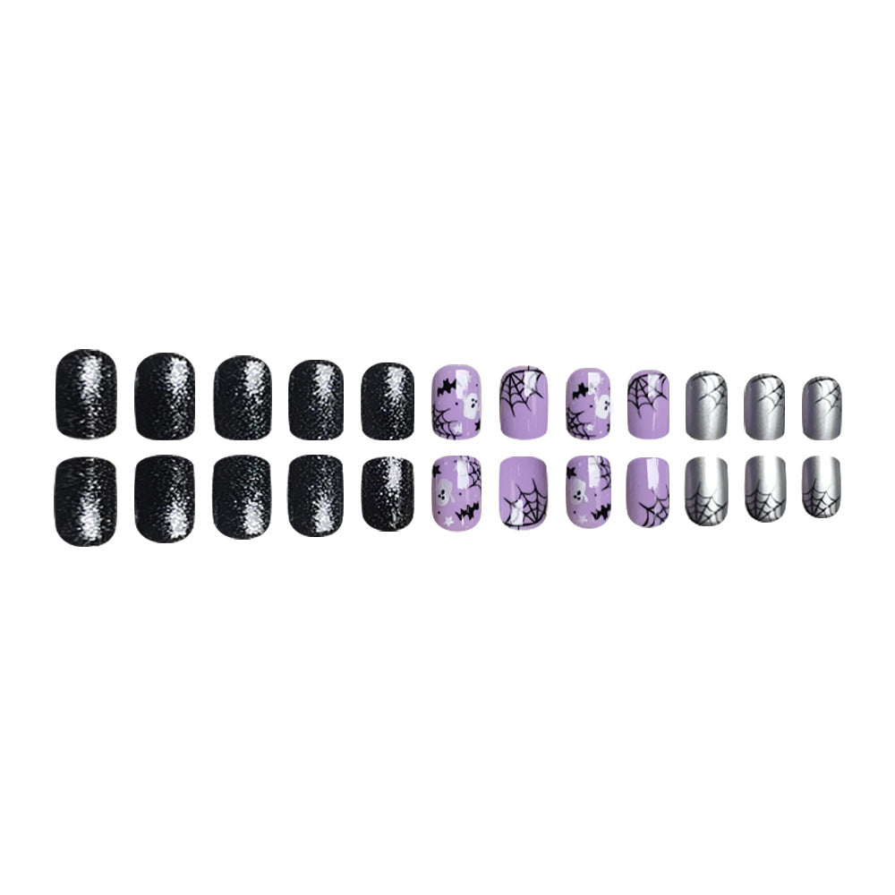Wholesale 24 Pieces/box Halloween Press-on Nails Kits Nail Stickers ACC-NS-FengLi022